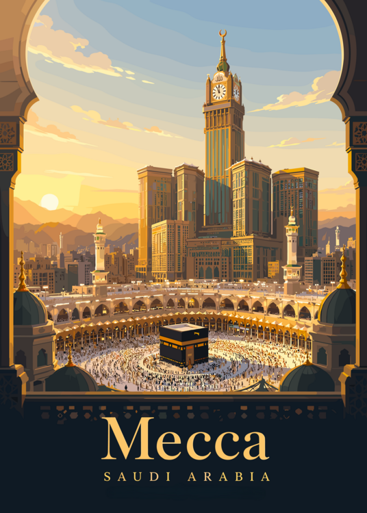 Poster Mecca Saudi Arabia Kaaba Travel Poster