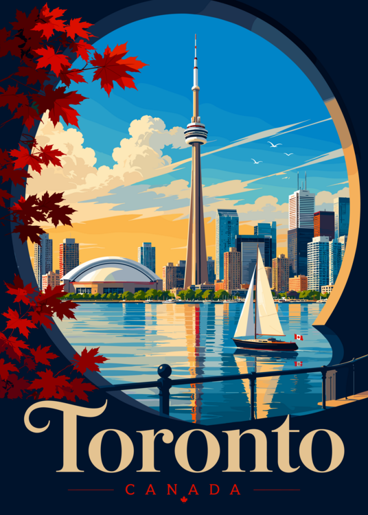 Poster Toronto Canada Skyline Travel Poster