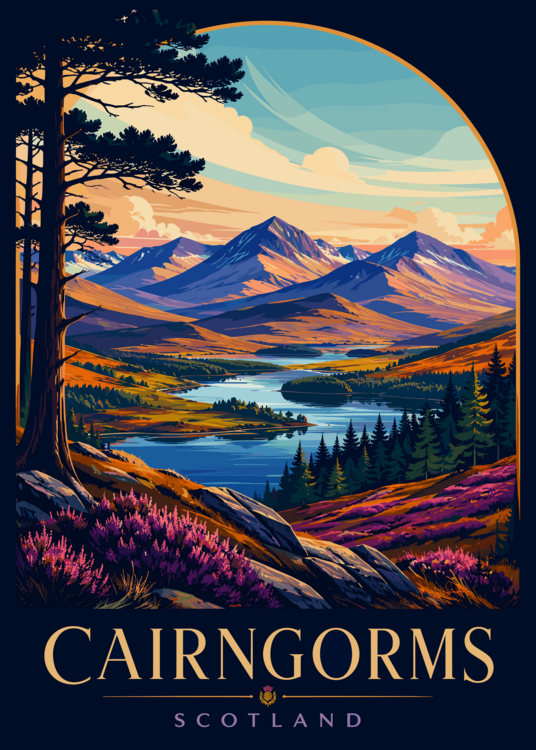 Poster Cairngorms Scotland National Park Travel Poster