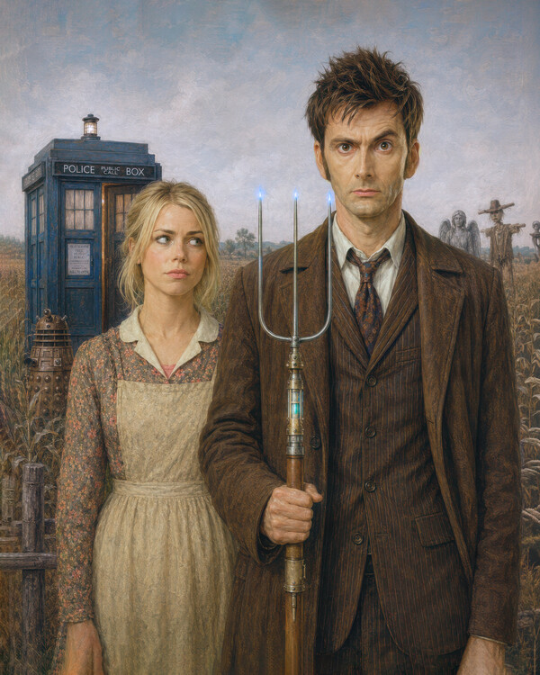 Plakát Doctor Who American Gothic inspired by Grant Wood