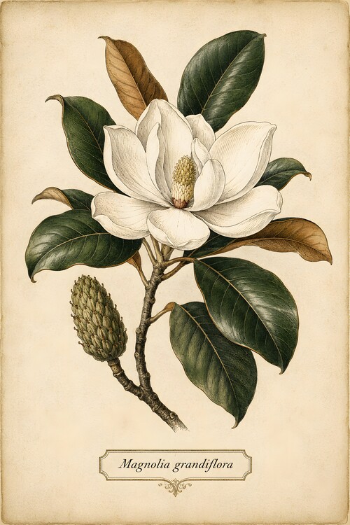 Плакат Magnolia Grandiflora Herbarium