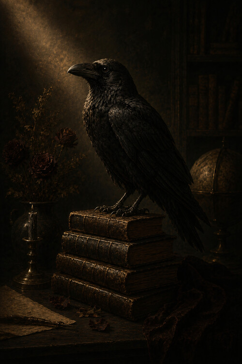 Плакат Raven Among Old Volumes