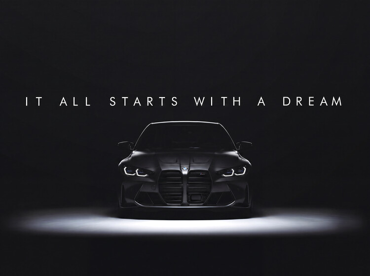 Plakat "It All Starts With A Dream - BMW M4 Dramatic Spotlight