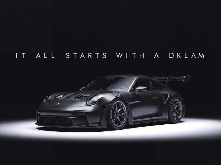 Billede på lærred It All Starts With A Dream - Porsche 911 GT3 RS
