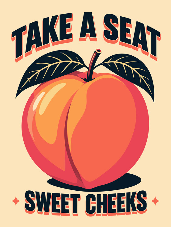 Poster Take a seat - Bathroom sign