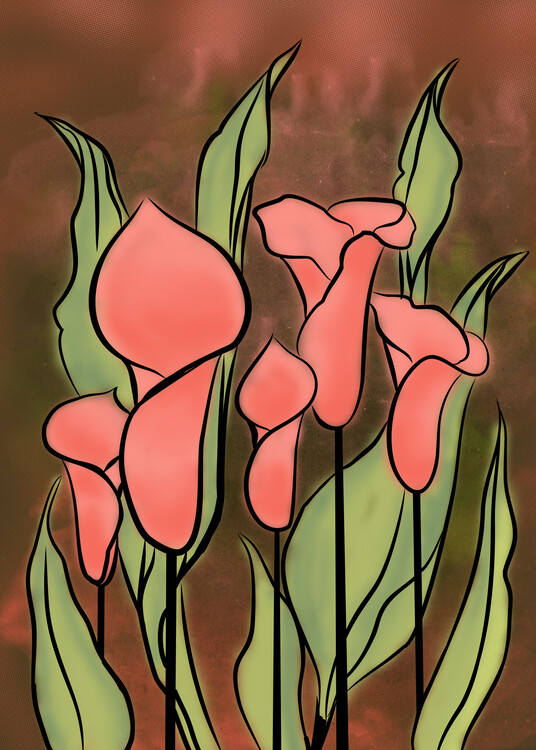 Плакат Coral Calla Garden