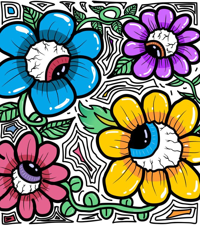Плакат Eyeball Garden Pattern