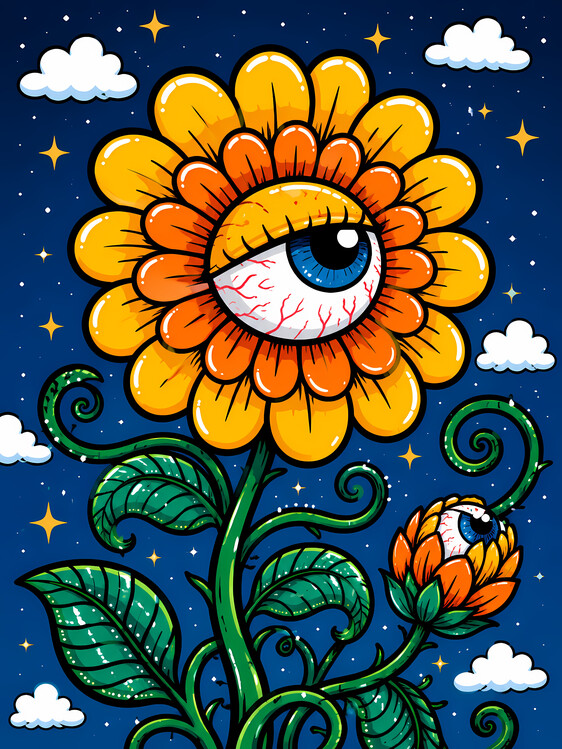 Плакат Midnight Sunflower Gaze