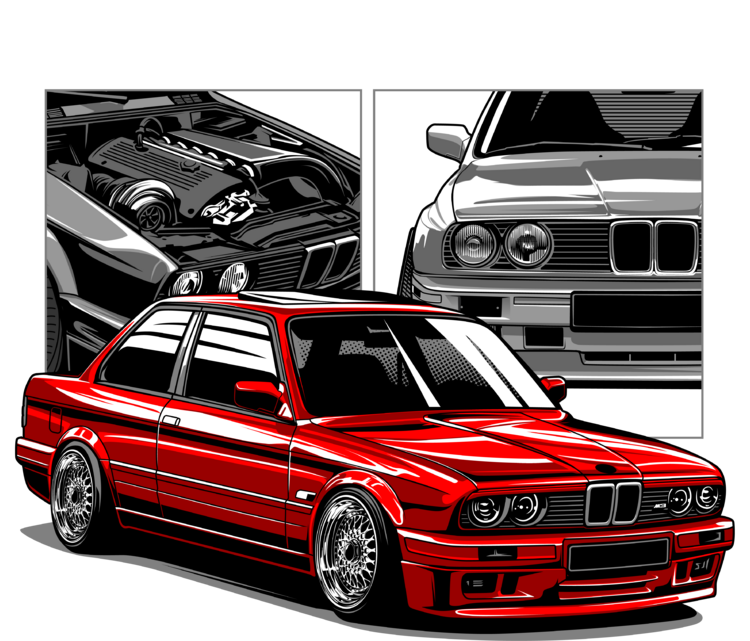 Camiseta BMW E30 – Red Street Classic