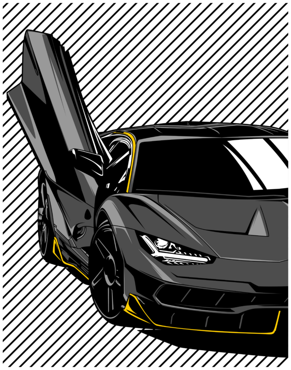 Tričkó Lamborghini Aventador – Black Shadow