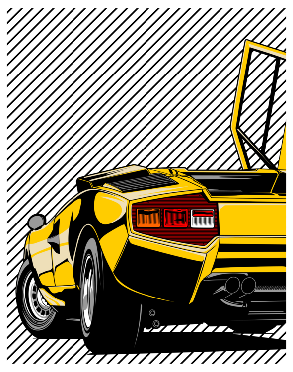 Tričkó Lamborghini Countach – Yellow Icon