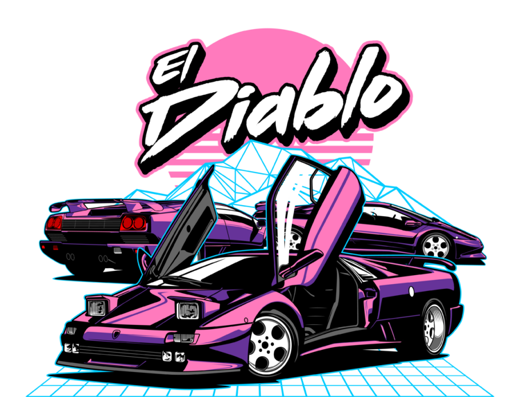 Tričkó Lamborghini Diablo – Neon Devil
