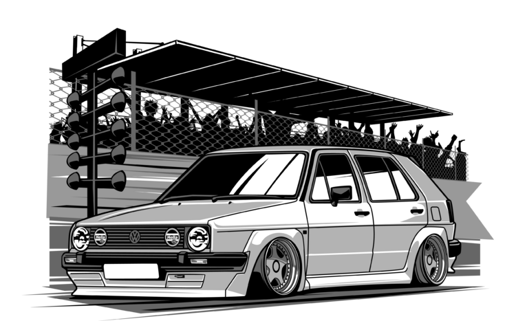 Μπλουζάκι Volkswagen Golf Mk2 – Low & Loaded