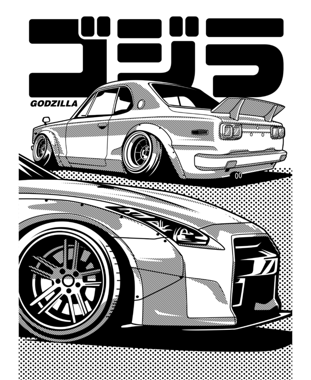 T-shirt Nissan GT-R R35 – Godzilla