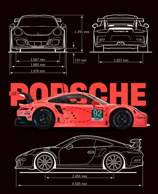 T-shirt Porsche Motorsport Blueprint