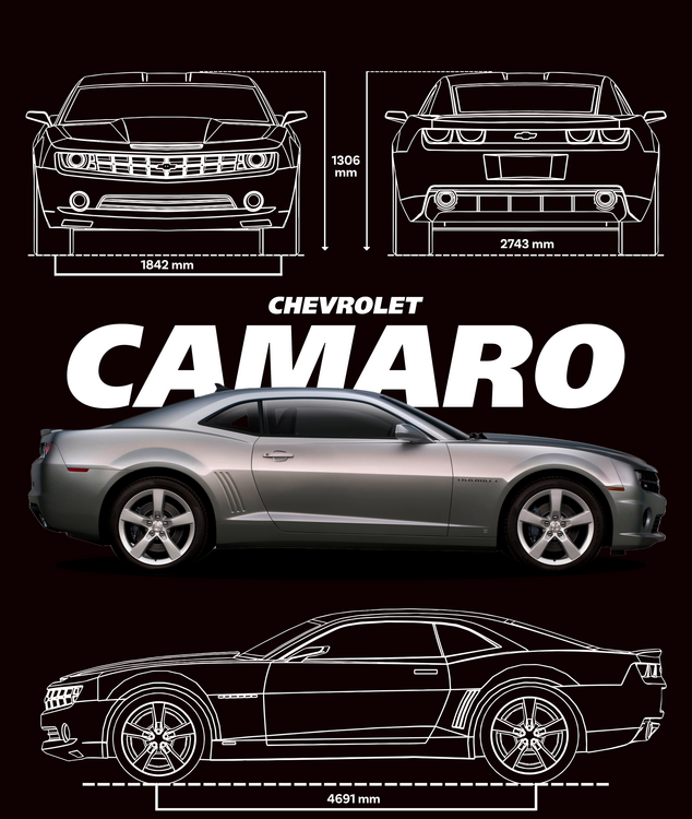 T-shirt Chevrolet Camaro Gen 5 Blueprint