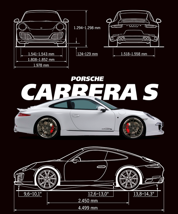 T-shirt Porsche 911 Carrera S Blueprint
