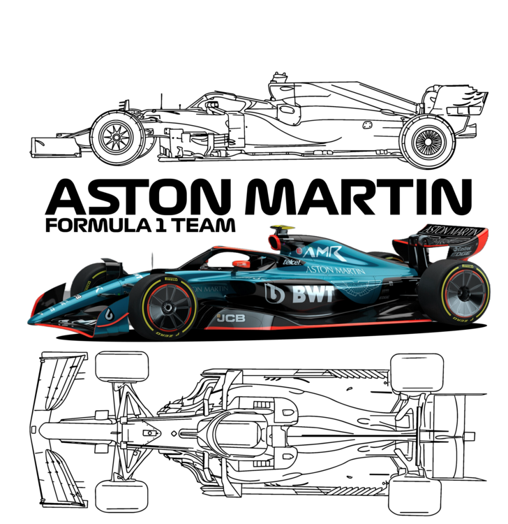 T-shirt Aston Martin Formula 1 Blueprint