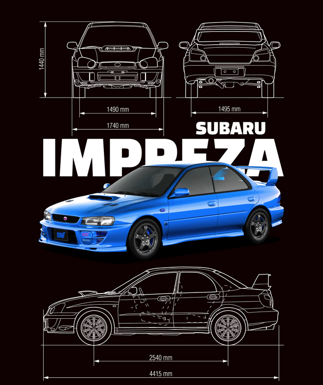 T-shirt Subaru Impreza WRX Blueprint