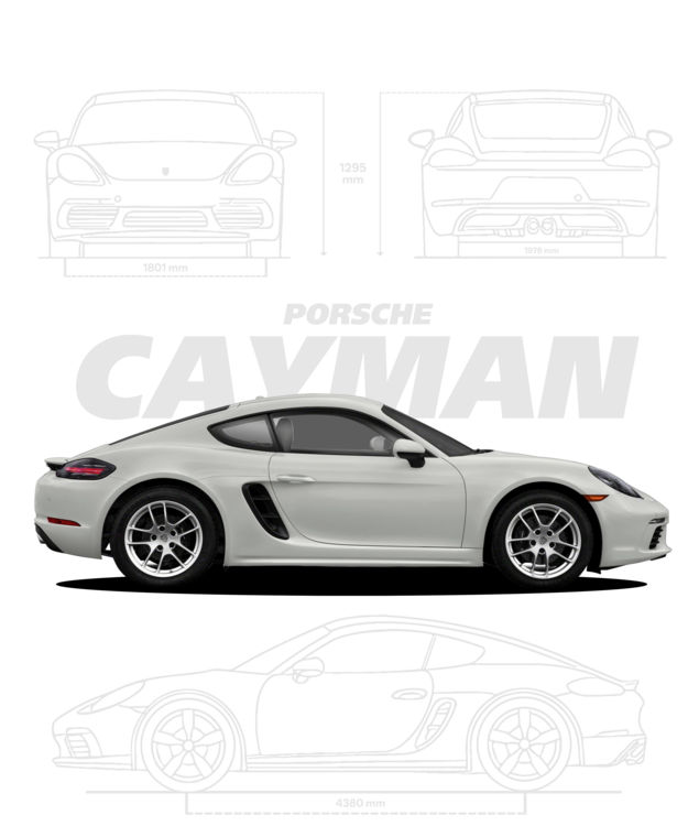 Μπλουζάκι Porsche Cayman White Blueprint