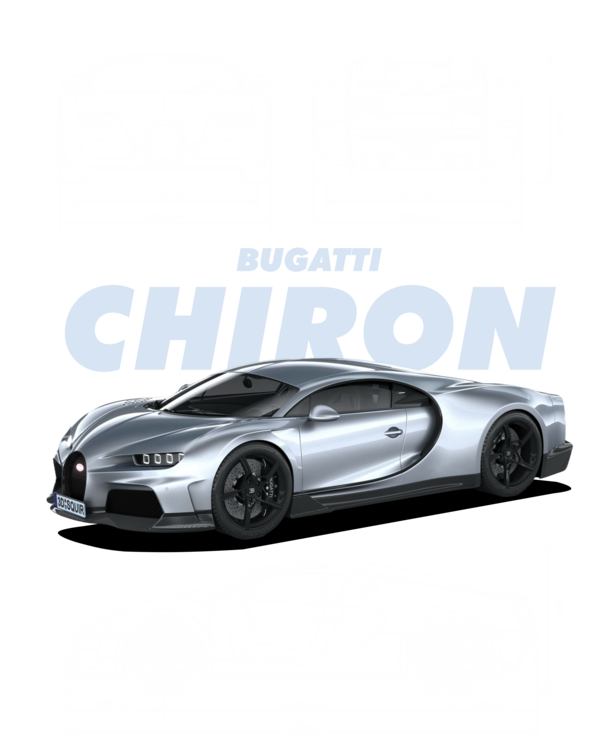 Μπλουζάκι Bugatti Chiron Silver Blueprint