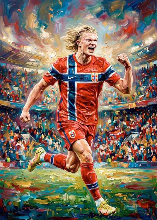 Plagát haaland oil painting