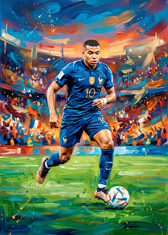 Plagát Mbappe Oil Painting