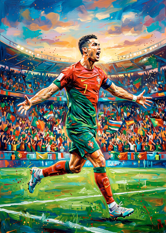 Plagát CR7 Celebration Oil Painting