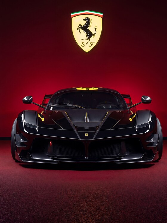 Плакат Glossy Black Ferrari FXX-K Track Hypercar