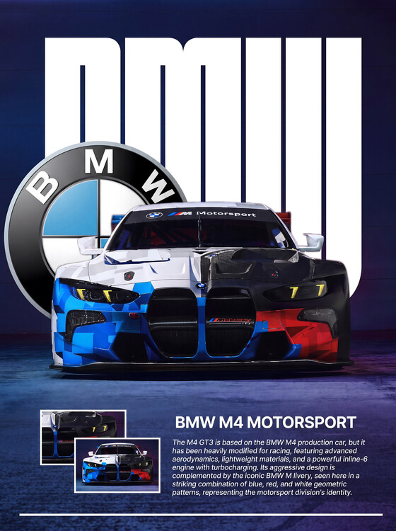 Αφίσα BMW M4 Motorsport M4 GT3 Race Car Front View
