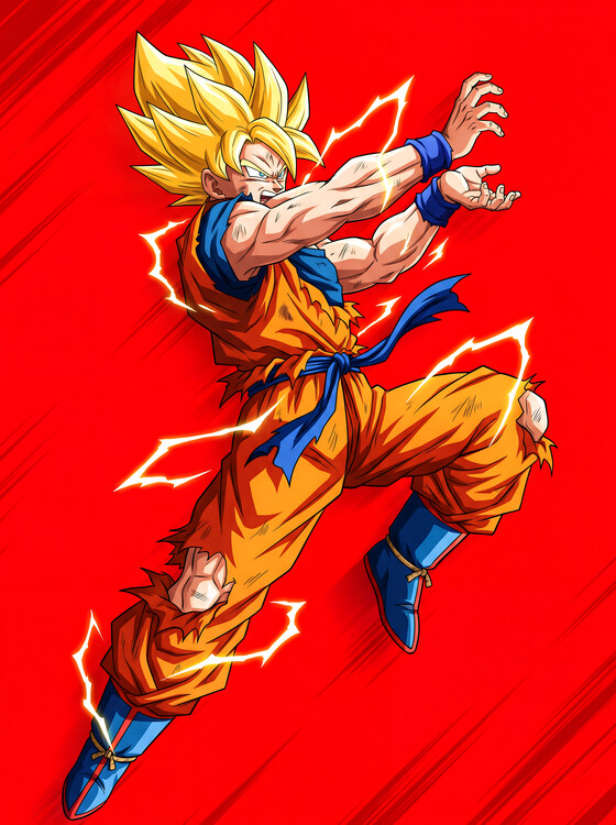 Плакат Dragon Ball Z: Super Saiyan | Dynamic Action Illustration