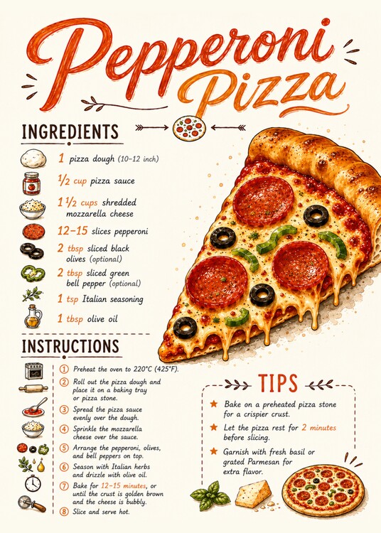 Poster Peperoni Pizza