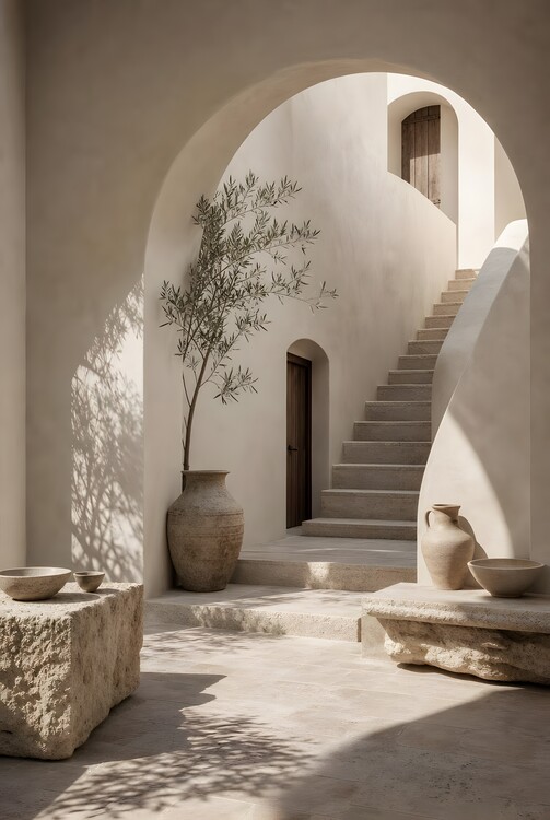 Плакат Travertine House | Luxury Mediterranean Villa Wall Art