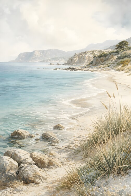 Плакат Sea Breeze | Mediterranean Beach Wall Art