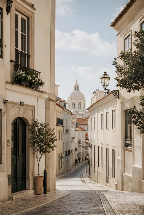 Плакат Beyond the Corner | Mediterranean Cityscape Wall Art