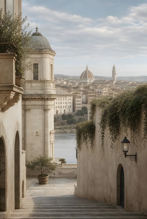 Poster Hidden Passage | Mediterranean Street Wall Art