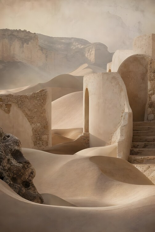 Poster Carved Horizon | Abstract Architectural Landscape Wall Art