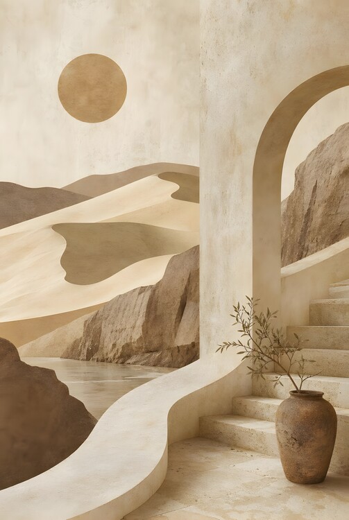 Poster Sculpted Path | Abstract Desert Wall Art