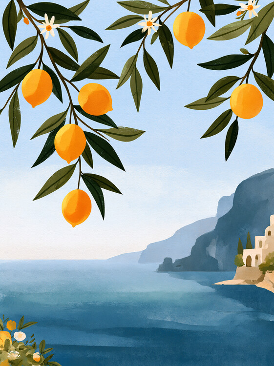 Plakát Lemon Bliss by the Sea