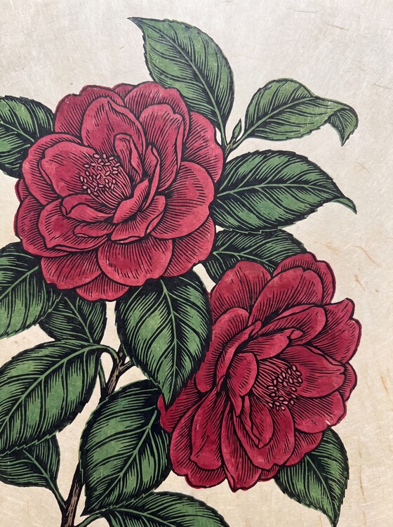 Плакат Tsubaki, the Crimson Camellia Herald of Spring