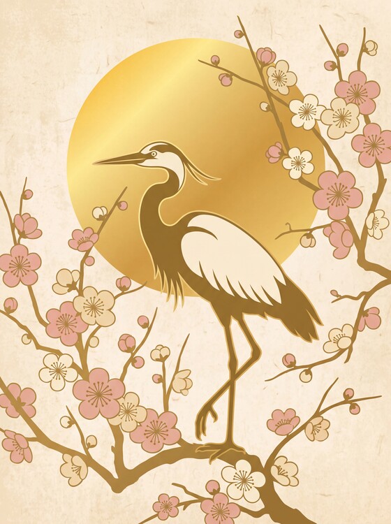 Плакат Tsuru, the Golden Crane of Good Fortune