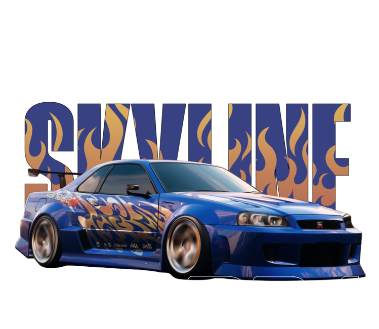 Maglietta Nissan – GT-R R34 Blue Flame