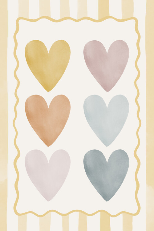 Póster Menina Lisboa - Six Hearts