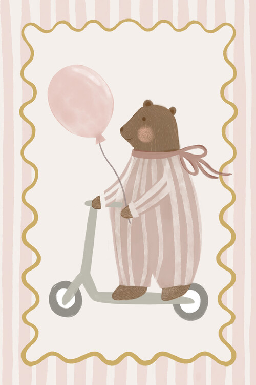 Принти на полотні Menina Lisboa - Bear on a Scooter
