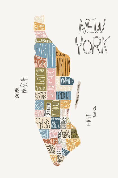 Плакат Menina Lisboa - New York Map