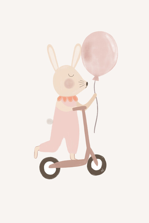 Плакат Menina Lisboa - Rabbit on a Scooter