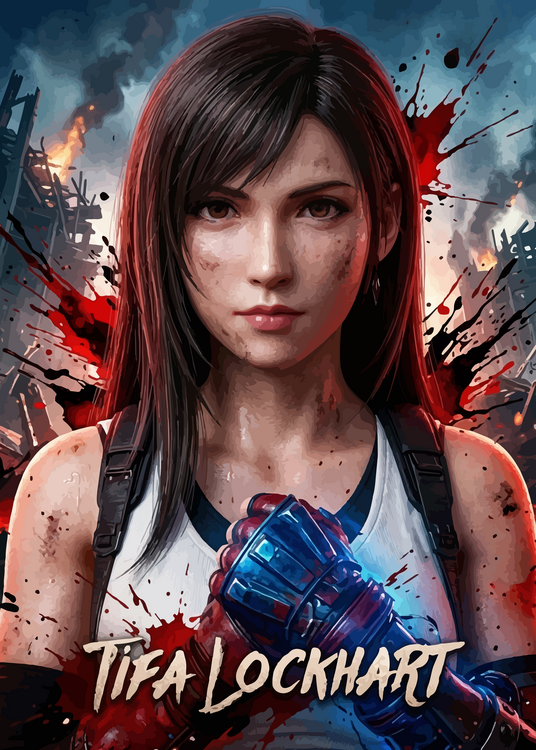 Canvas Print Tifa Lockhart - Final Fantasy VII Rebirth Battle Ready Art P