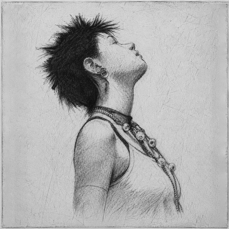 Poster The Quiet Rebel inspired by Lucian Freud Etching