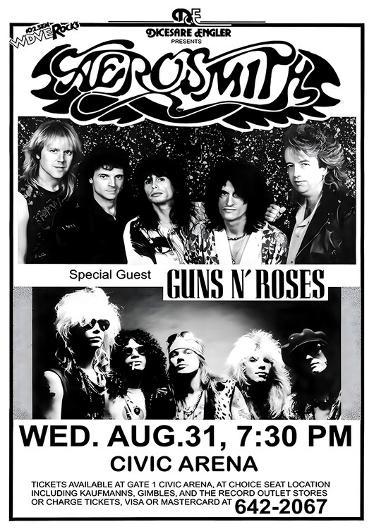 Плакат Aerosmith & Guns N’ Roses – Civic Arena