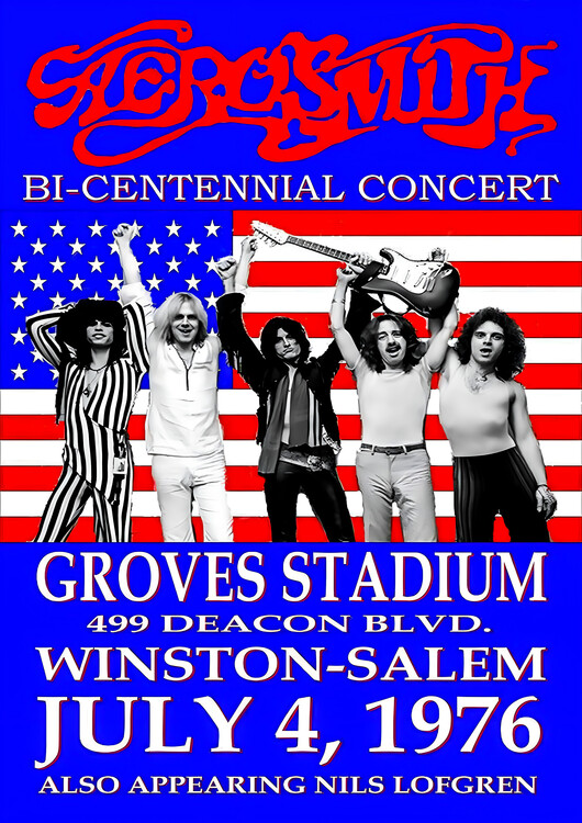 Плакат Aerosmith – Bi-Centennial Concert, Groves Stadium 1976